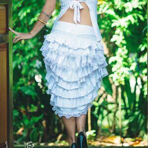 white ruffled Skirt